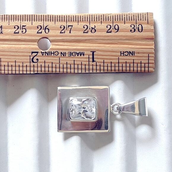 Silpada Sterling Silver Faceted CZ Slide / Pendant & Silpada 18” Chain, Necklace - Picture 7 of 8